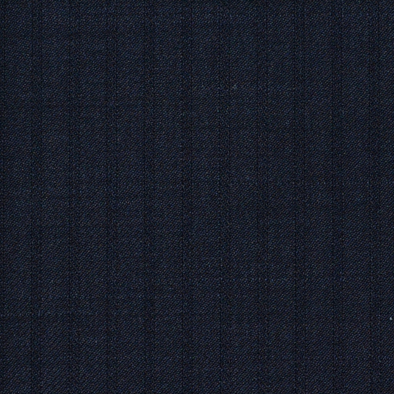 Navy Blue with Muted 1/4" Self Stripe Super 120's All Wool Suiting