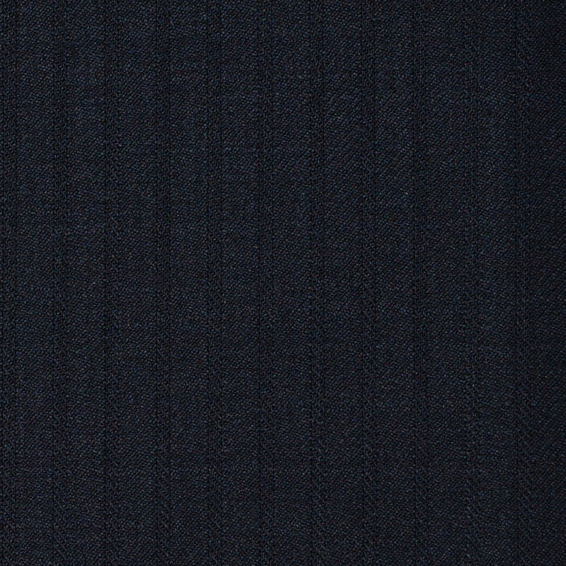 Black with Muted 1/4" Self Stripe Super 120's All Wool Suiting