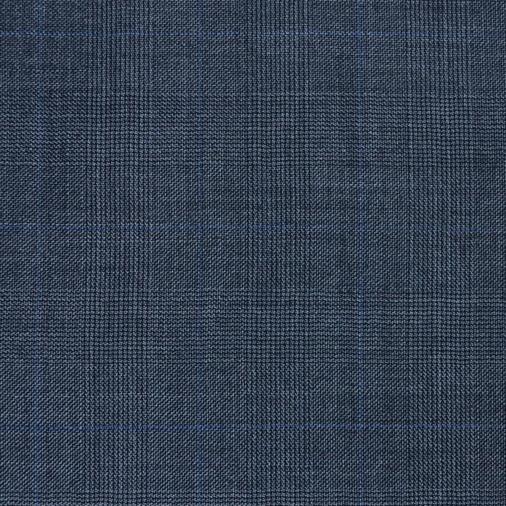 Medium Grey Glen Check Super 120's All Wool Suiting