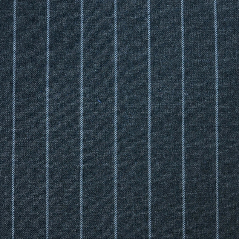 Dark Grey 3/4" Chalk Stripe Super 120's All Wool Suiting