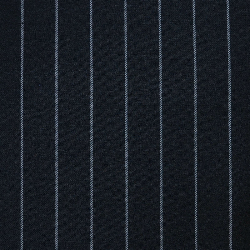 Black 3/4" Chalk Stripe Super 120's All Wool Suiting