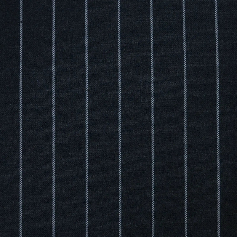 Black 3/4" Chalk Stripe Super 120's All Wool Suiting