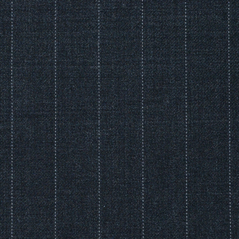 Dark Grey 1/2" Pinstripe Super 120's All Wool Suiting