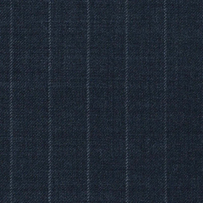 Dark Grey 1/2" Muted Chalk Stripe Super 120's All Wool Suiting