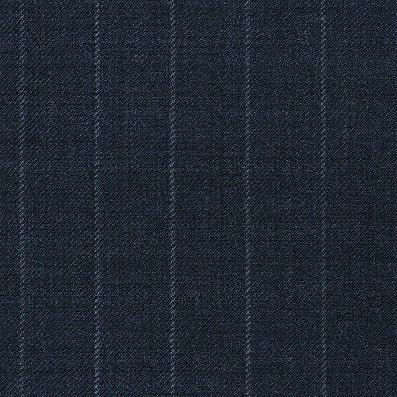 Dark Grey 1/2" Muted Chalk Stripe Super 120's All Wool Suiting