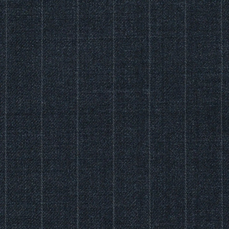 Dark Grey 1/2" Pinstripe Super 120's All Wool Suiting
