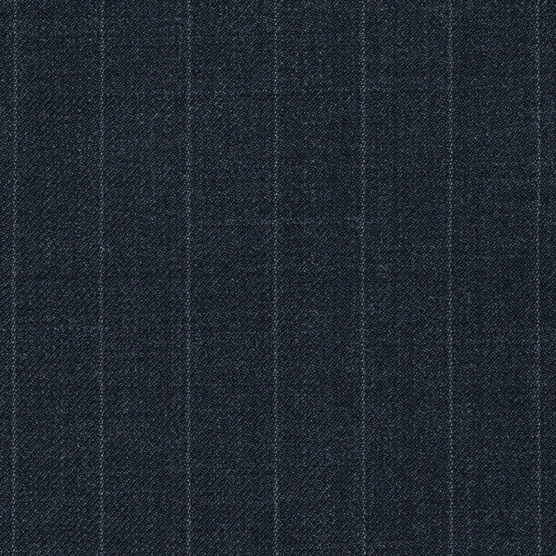 Dark Grey 1/2" Pinstripe Super 120's All Wool Suiting