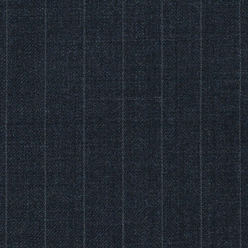 Dark Grey 1/2" Pinstripe Super 120's All Wool Suiting