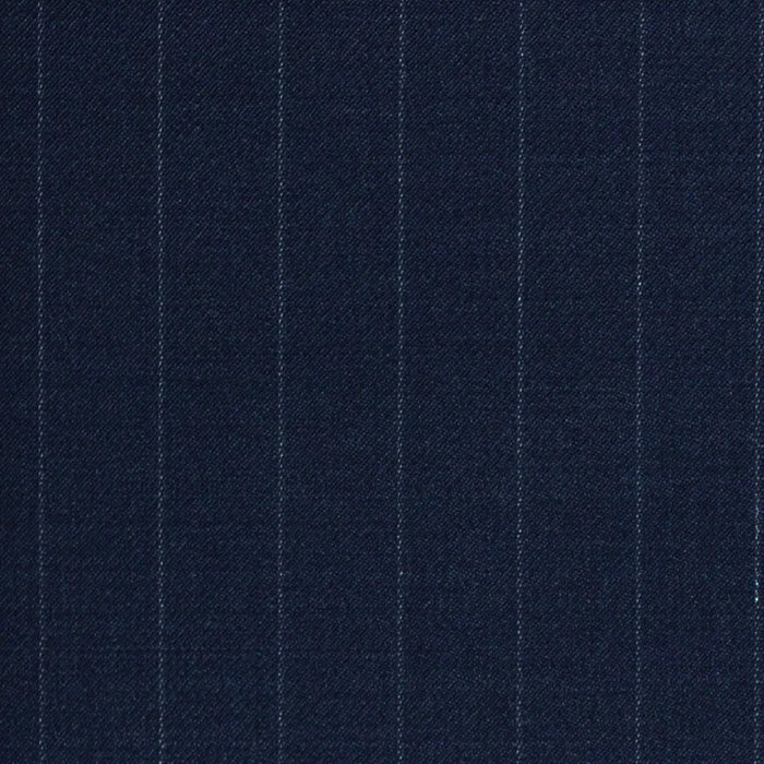 Bright Navy Blue 1/2" Muted Chalk Stripe Super 120's All Wool Suiting