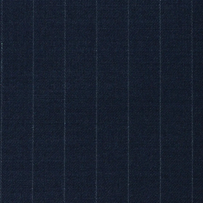 Navy Blue 1/2" Pinstripe Super 120's All Wool Suiting