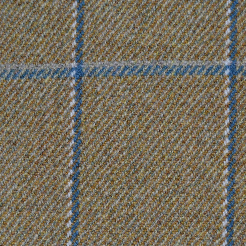 Sand with Blue & White Check Tweed