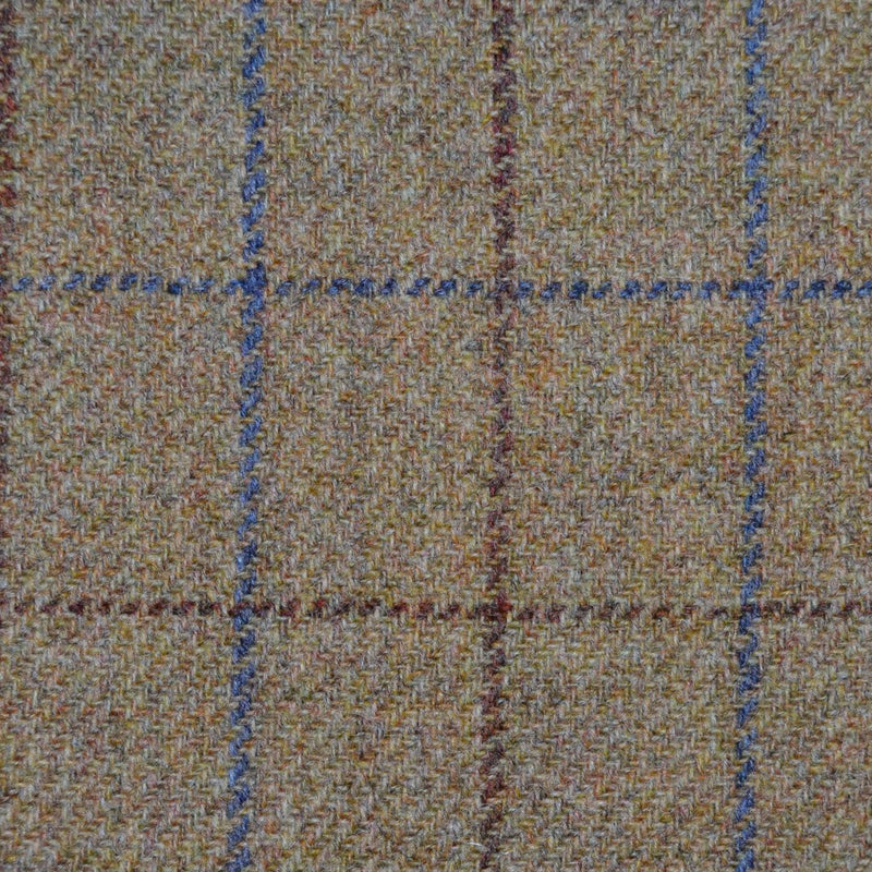 Sand with Blue & Brown Check Tweed