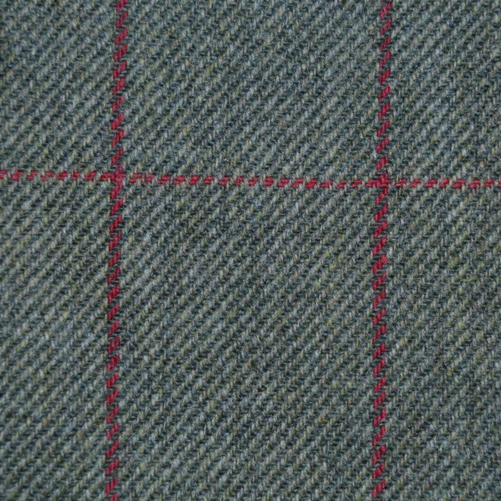 Green with Red Check Tweed