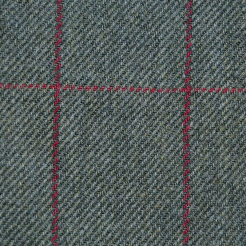 Green with Red Check Tweed