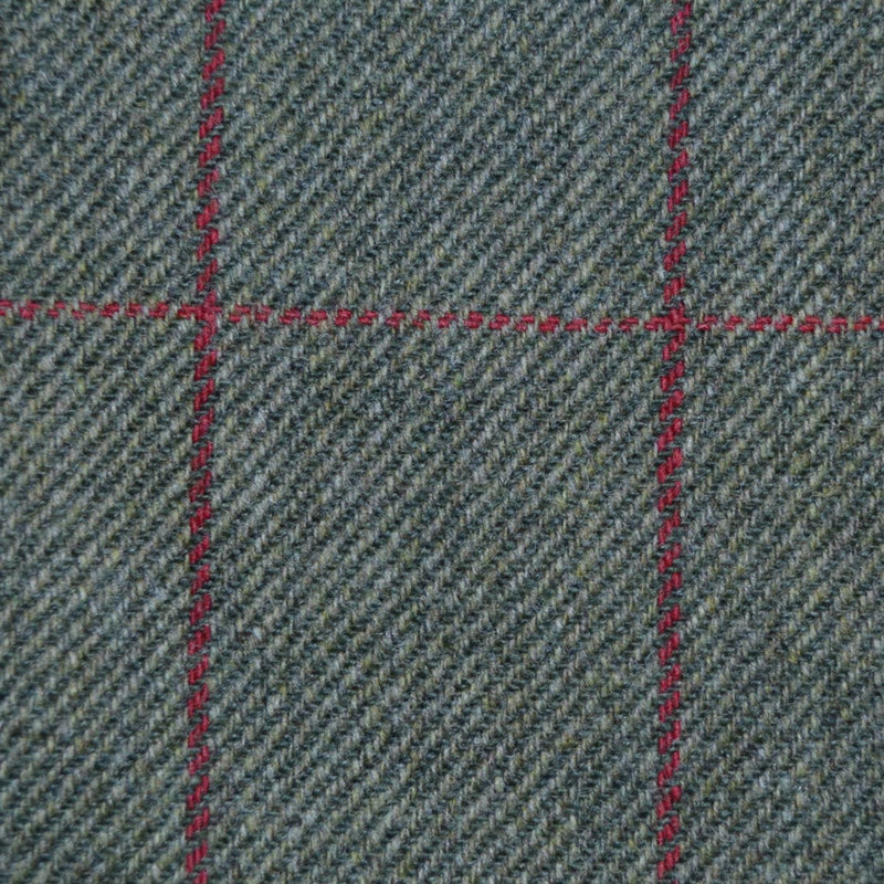 Green with Red Check Tweed