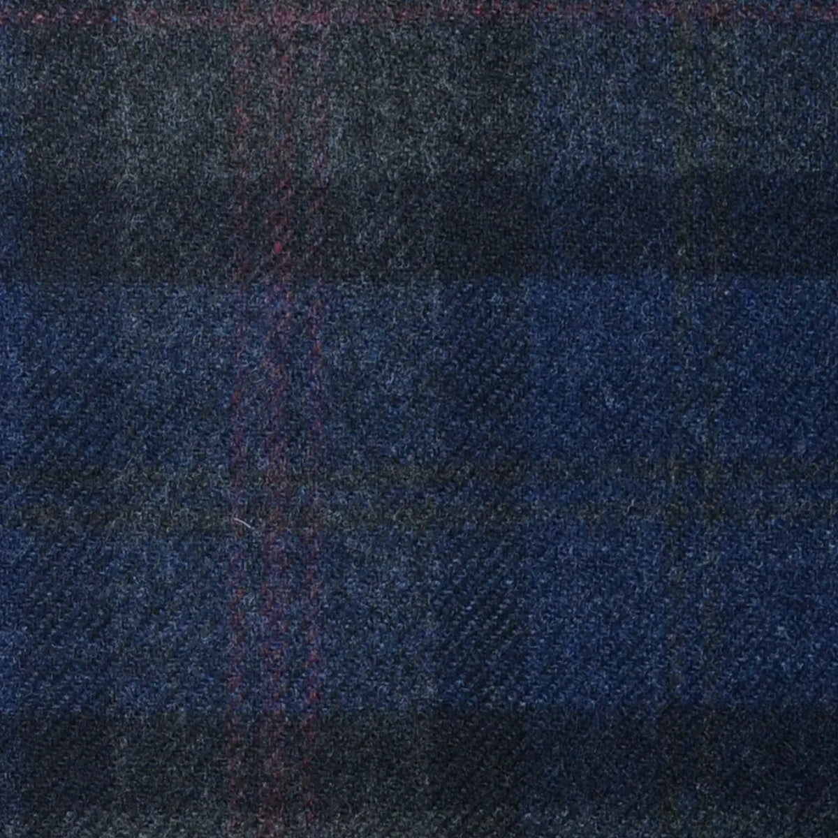 Blue and Grey with Red Plaid Check Lambswool & Cashmere Jacketing