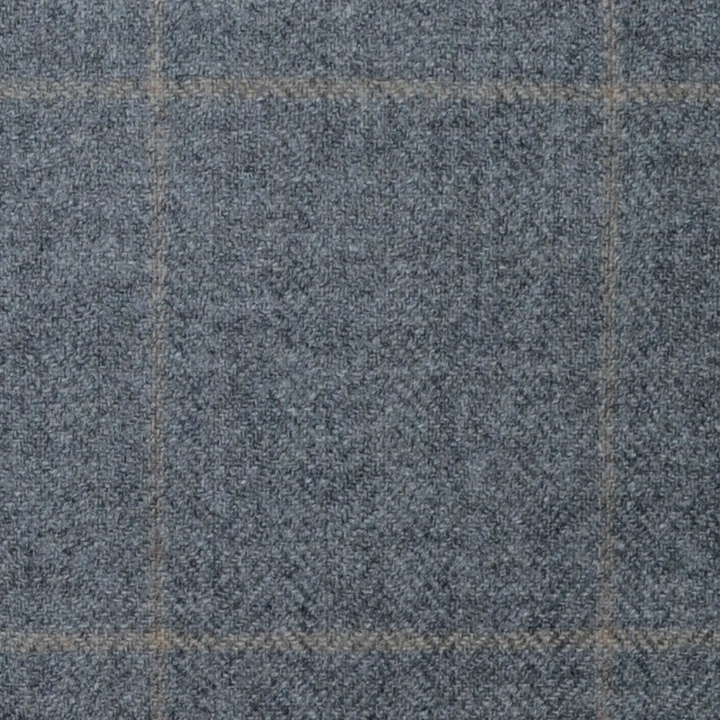 Light Grey Herringbone with Sand Check Lambswool & Cashmere Jacketing