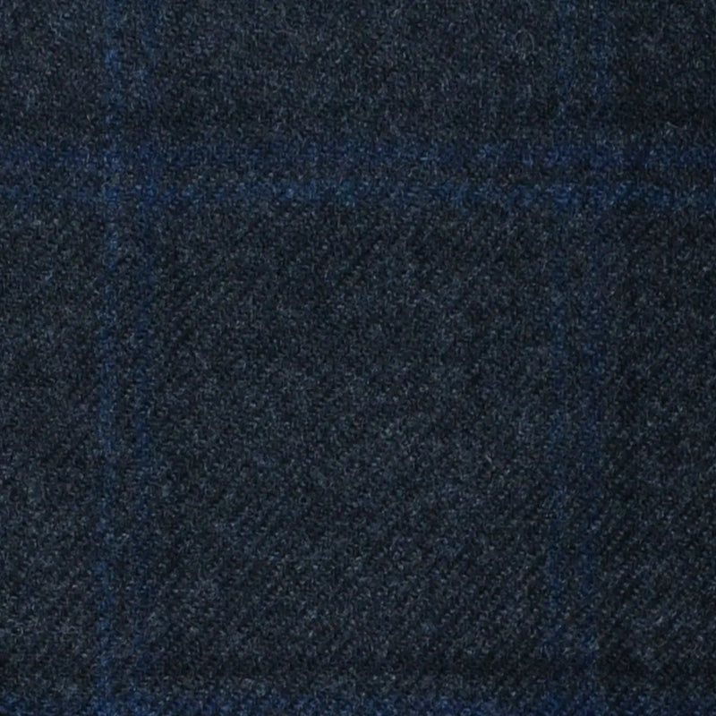 Dark Grey with Blue and Charcoal Check Lambswool & Cashmere Jacketing