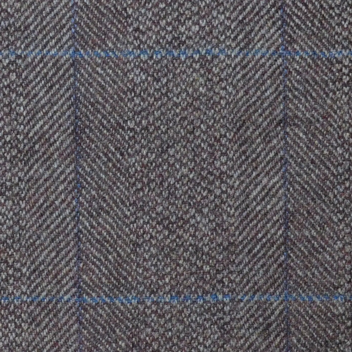 Light Brown Herringbone with Lilac and Blue Check Lambswool & Cashmere Jacketing