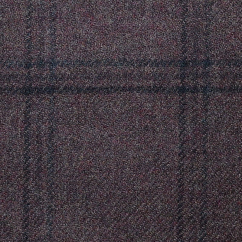 Medium Brown with Grey and Dark Brown Check Lambswool & Cashmere Jacketing