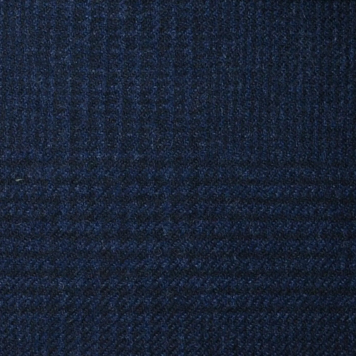 Navy Blue Prince of Wales Check Lambswool & Cashmere Jacketing