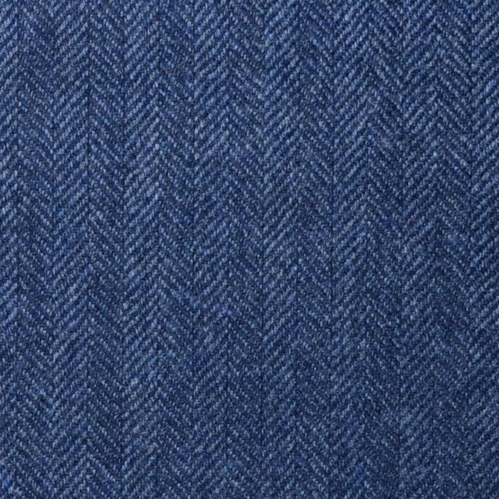 Medium Blue Herringbone Lambswool & Cashmere Jacketing