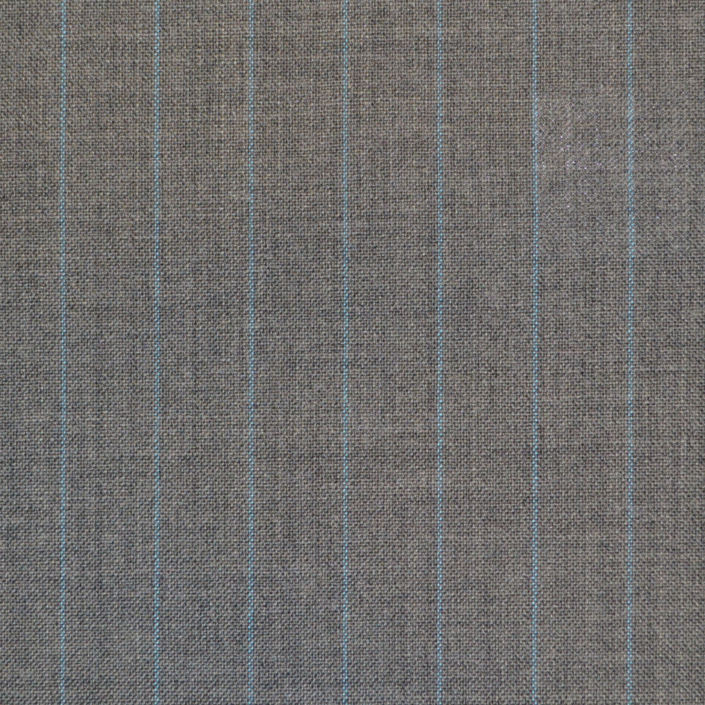 Grey with Blue Narrow Chalkstripe Super 120's Suiting