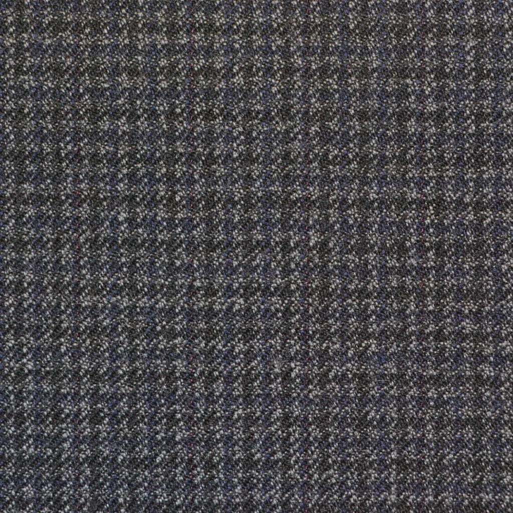 Blue & Grey Dogtooth Check Twist Suiting