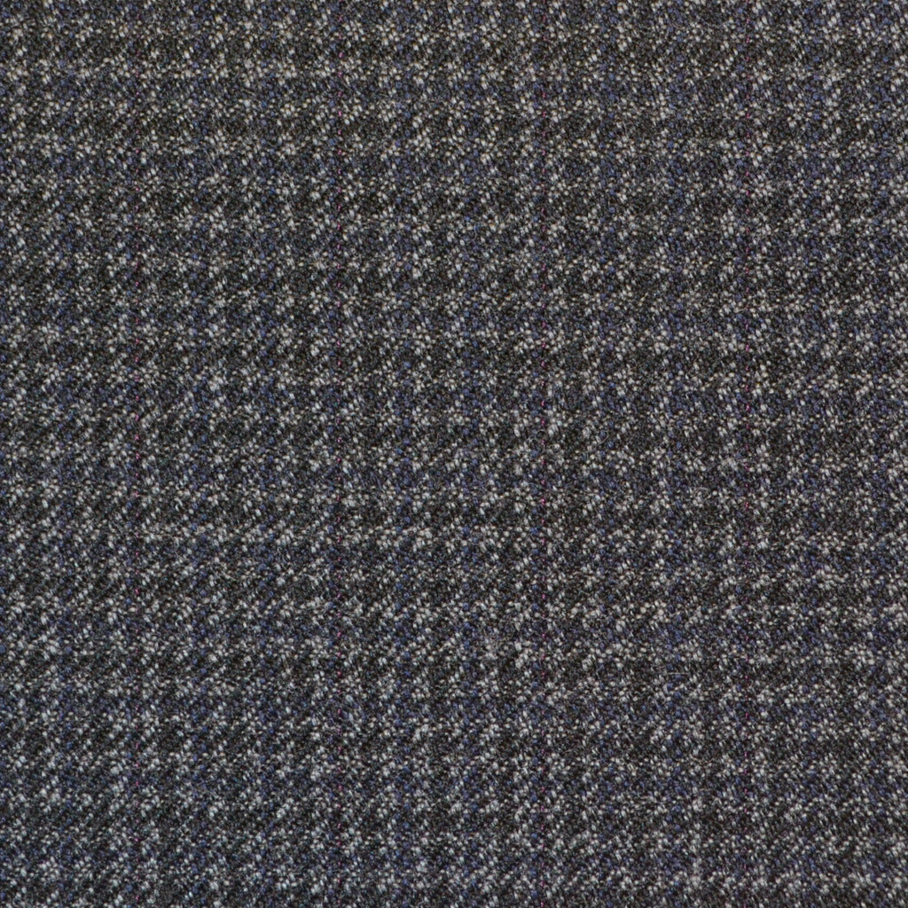Blue & Grey Dogtooth Check Twist Suiting