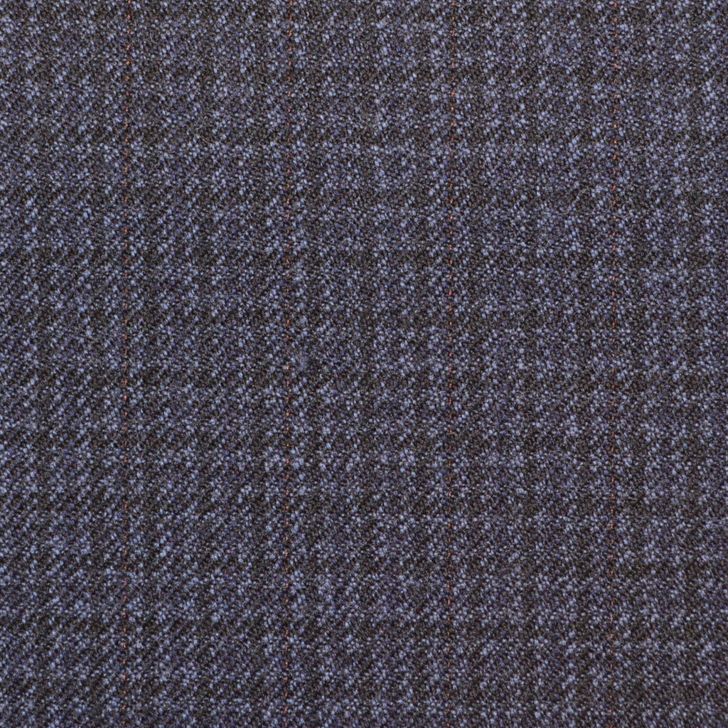 Blue & Navy Dogtooth Check Twist Suiting