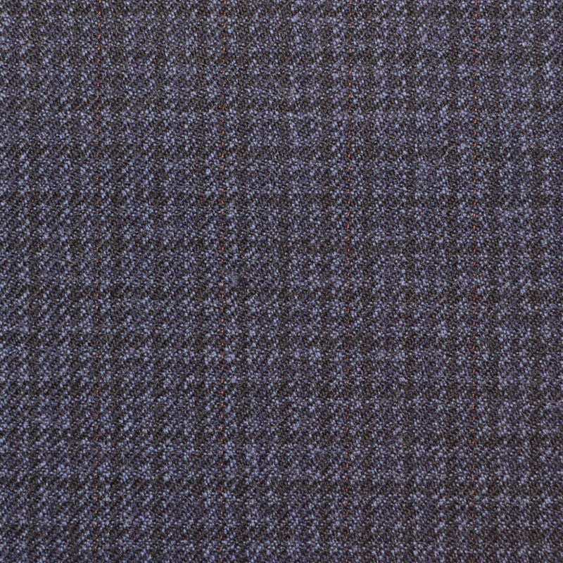Blue & Navy Dogtooth Check Twist Suiting
