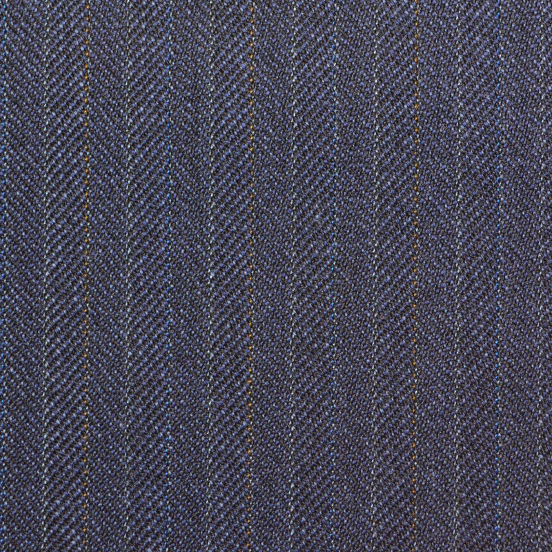 Navy Blue with Subtle Herringbone Stripe Twist Suiting