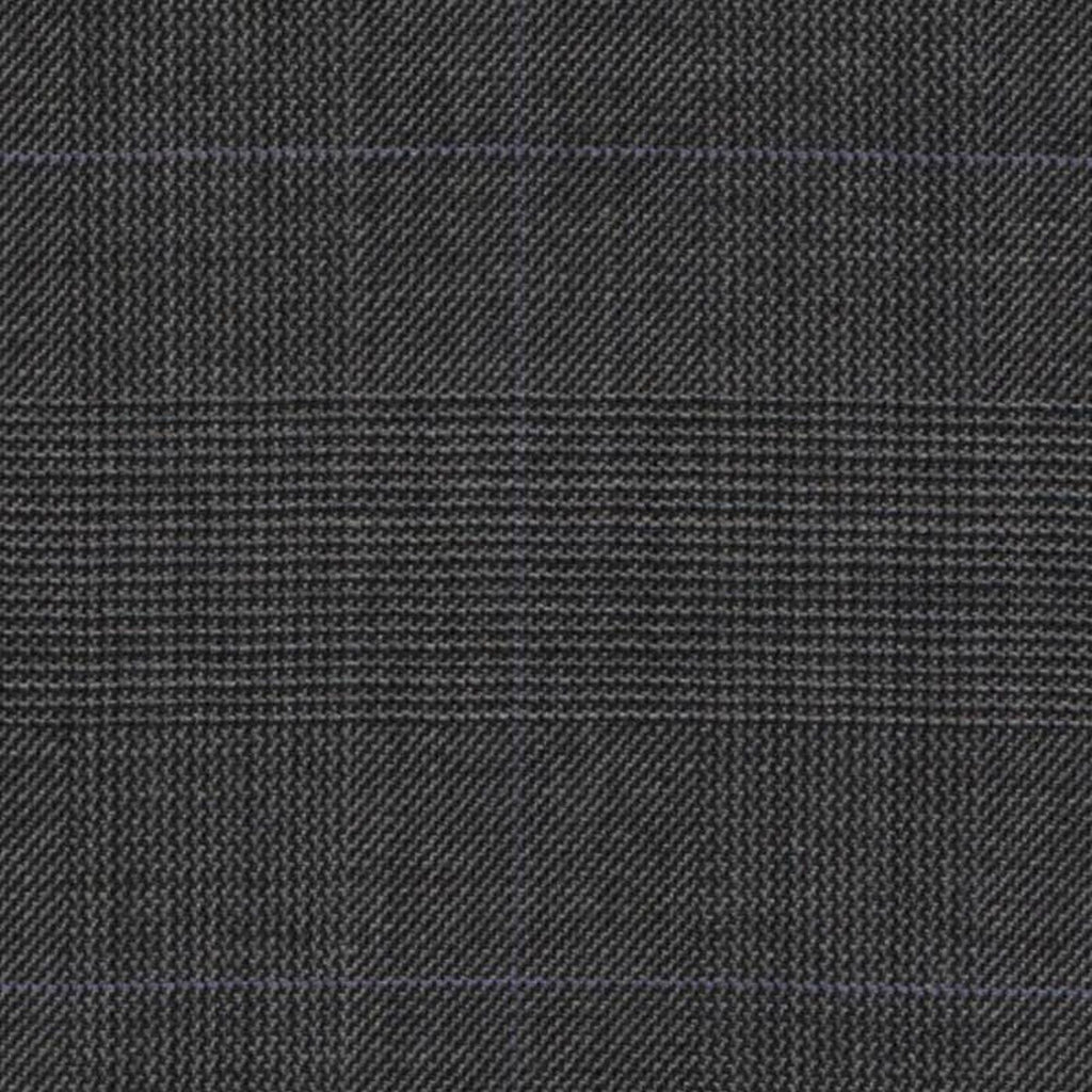 Medium Grey Glen Check Super 140's All Wool Suiting By Holland & Sherry