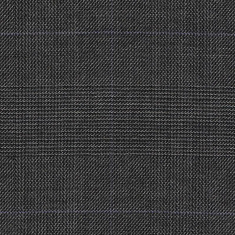 Medium Grey Glen Check Super 140's All Wool Suiting By Holland & Sherry