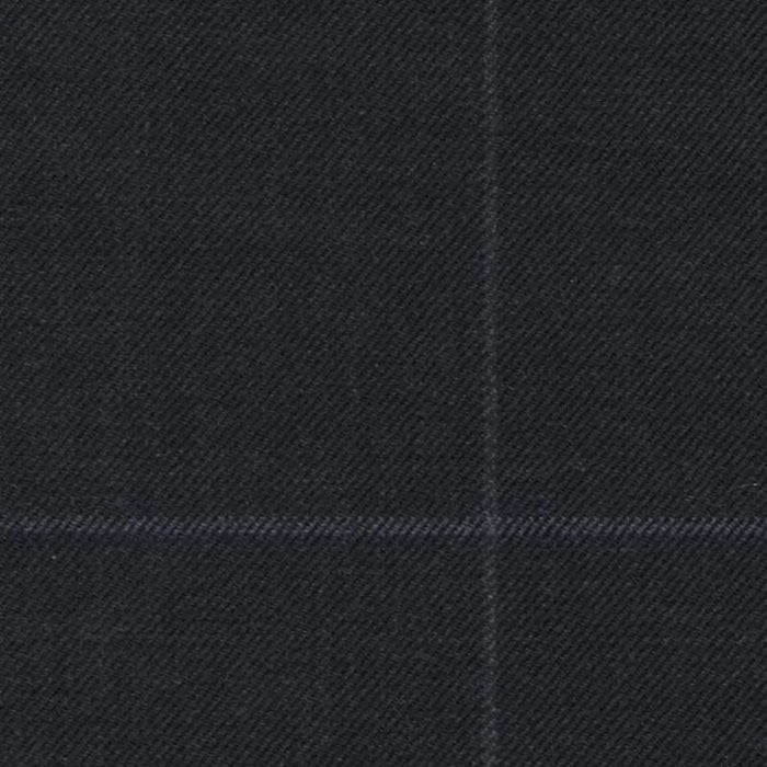 Navy Blue Soft Chalk Window Pane Check Super 140's All Wool Suiting By Holland & Sherry