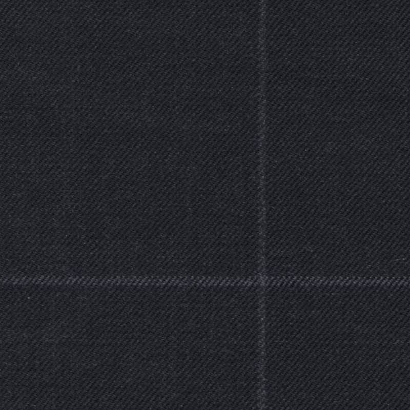 Navy Blue Soft Chalk Window Pane Check Super 140's All Wool Suiting By Holland & Sherry