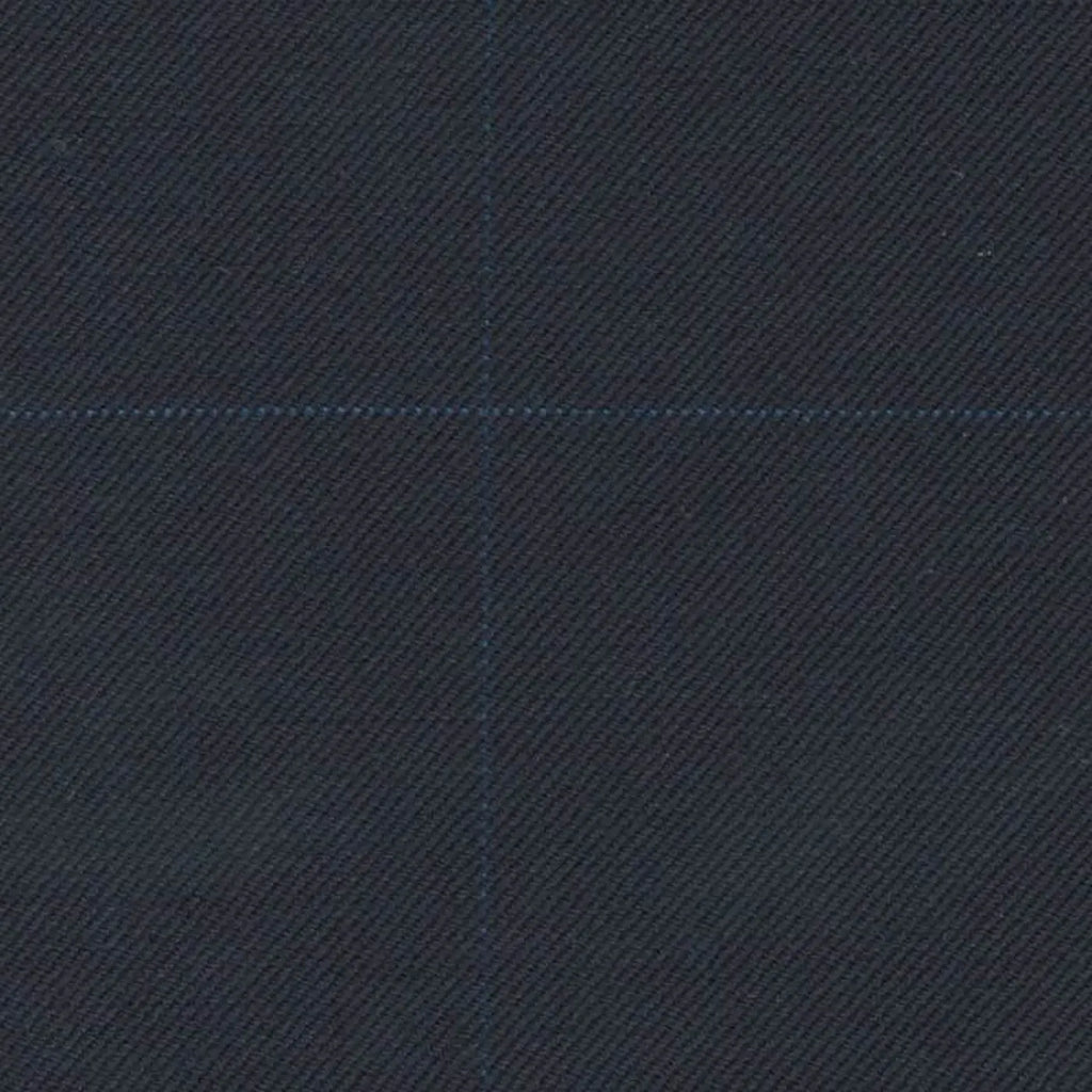 Navy Blue with Royal Blue Pin Dot Window Pane Check Super 140's All Wool Suiting By Holland & Sherry