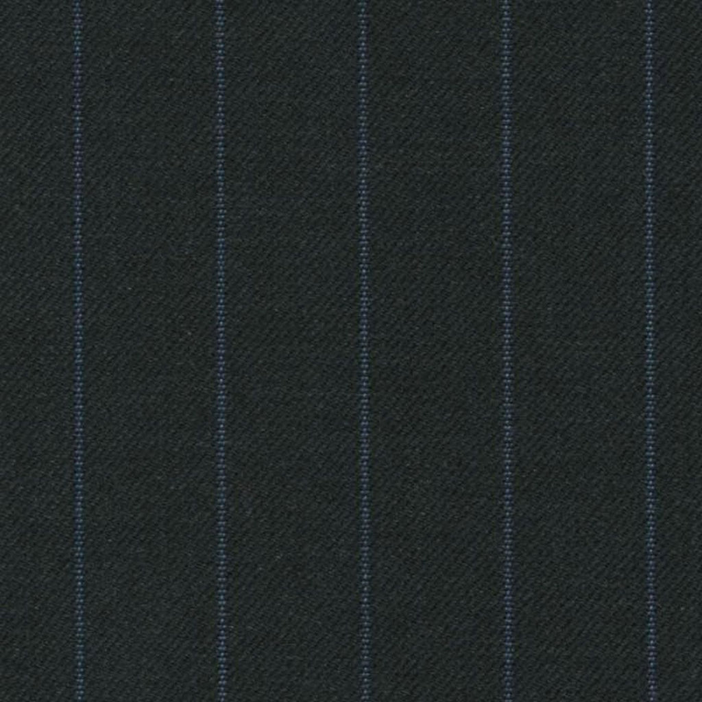 Dark Grey with Blue Stripe Super 140's All Wool Suiting By Holland & Sherry