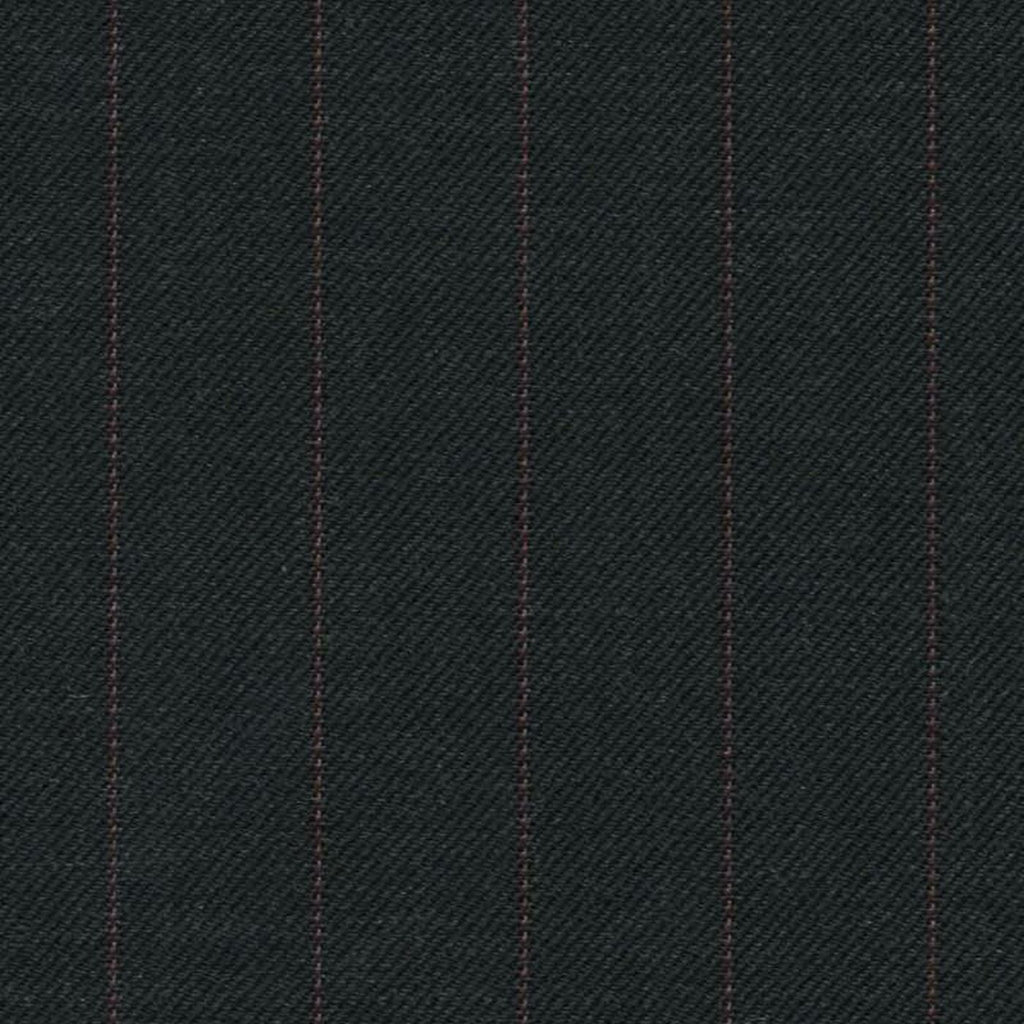 Dark Grey with Red Stripe Super 140's All Wool Suiting By Holland & Sherry