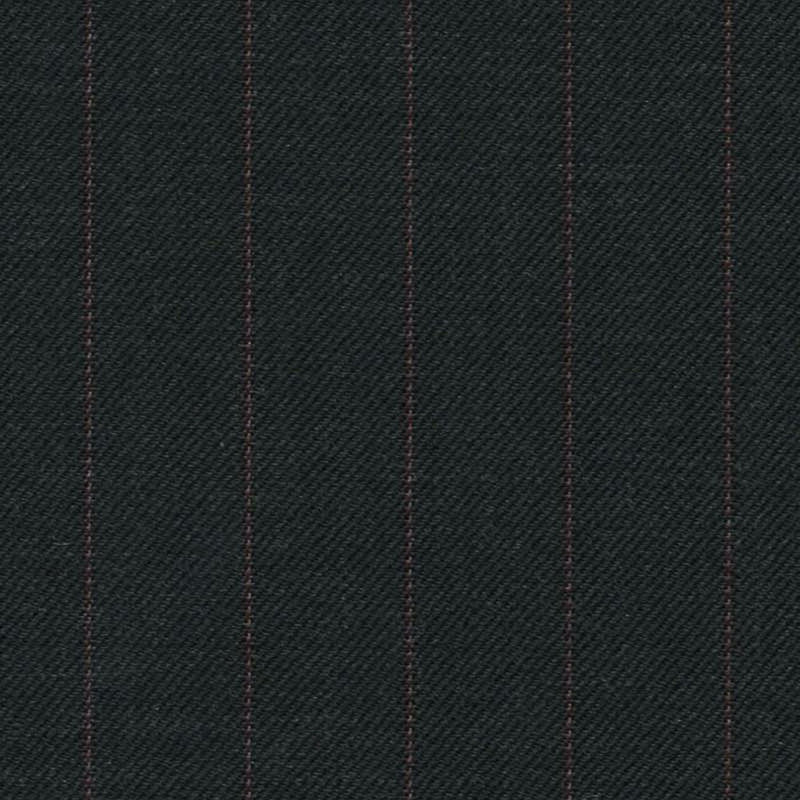 Dark Grey with Red Stripe Super 140's All Wool Suiting By Holland & Sherry