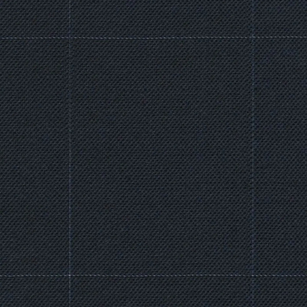 Navy Sharkskin Window Pane Check Super 140's All Wool Suiting By Holland & Sherry