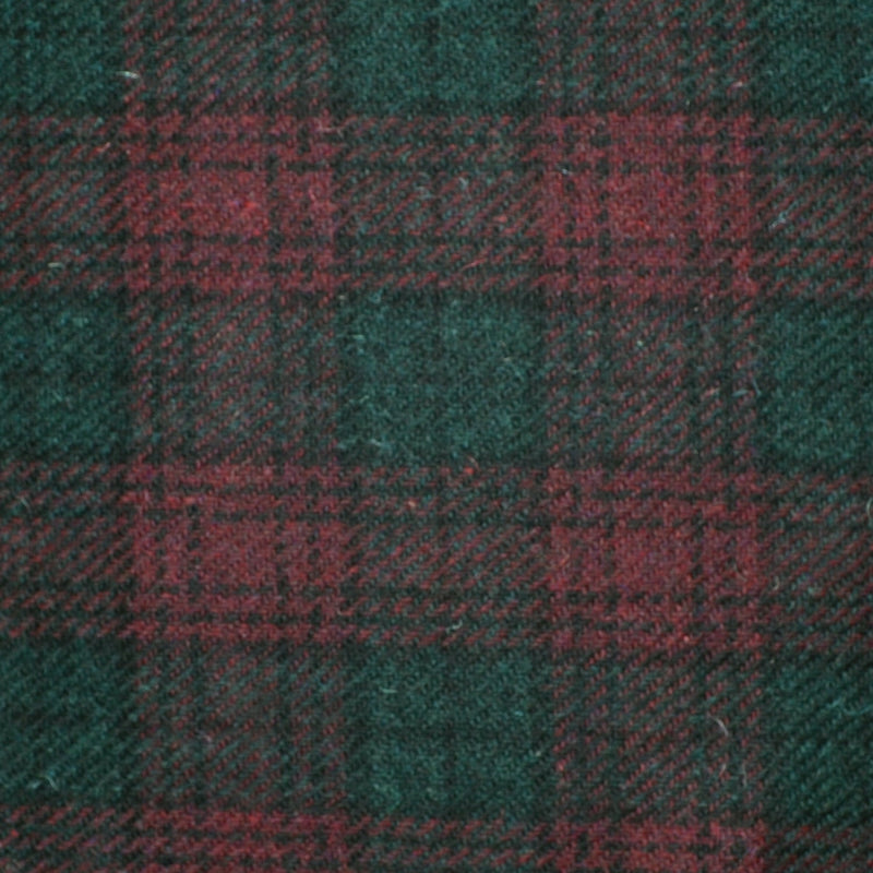 Moss Green and Red Check Harris Tweed - 2.00 Metres