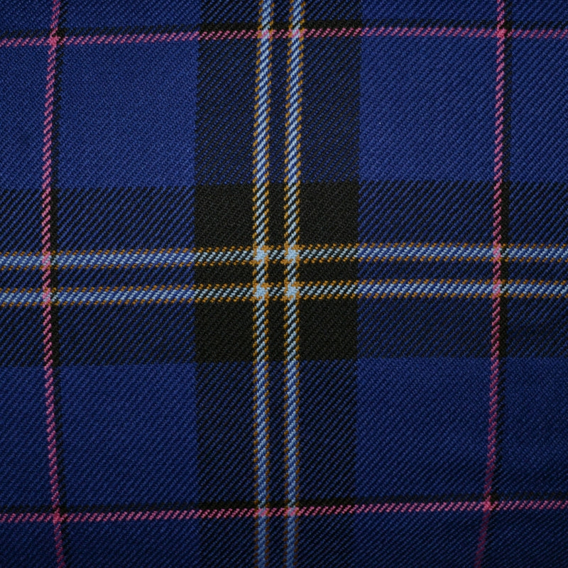 Blue with Dark Navy, White and Red Plaid Dress Lightweight All Wool Tartan - 2.00 Metres