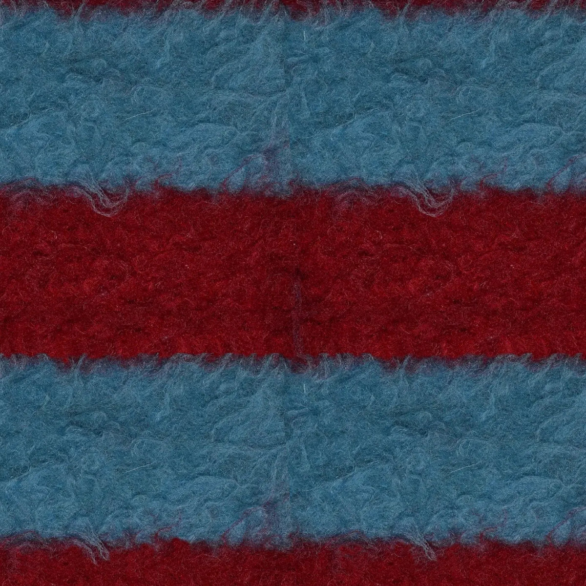 Light Blue and Claret Stripe Boiled Wool Blend Italian Coating - 1.00 Metres